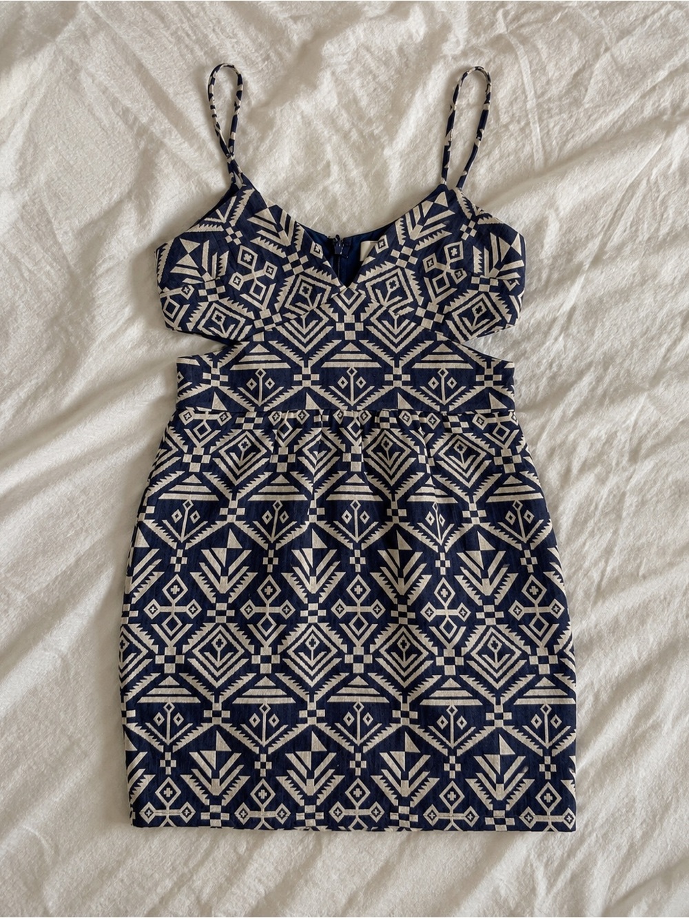 Dolce Vita - Women's Navy and White Printed Spaghetti Strap Dress - Size S